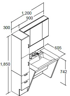 LIXIL ドゥケア・カウンター 車椅子対応ストレートコンポタイプ 間口