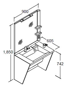 LIXIL ドゥケア・カウンター 車椅子対応ストレートコンポタイプ 間口