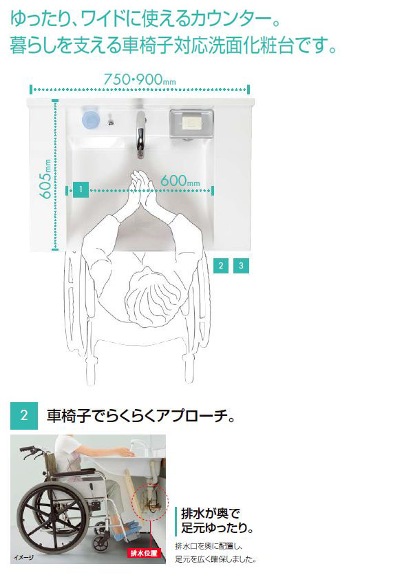 LIXIL INAX 高齢者居住施設向け洗面化粧台 ドゥケア・カウンター