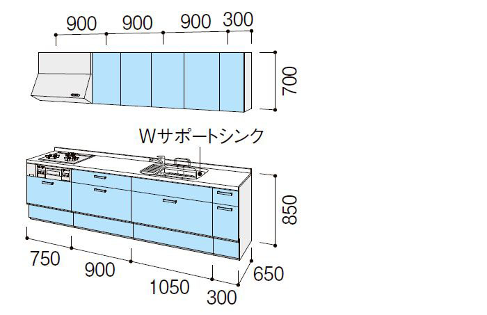 LIXIL ノクト 壁付 I 型 間口300cm 基本プラン グループ1 システムキッチン w3000 | システムキッチン,LIXIL ノクト