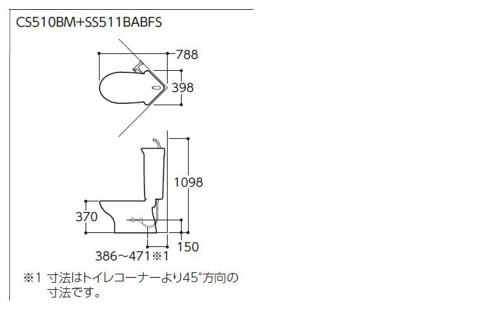 TOTO 和式トイレ改修用便器 コーナータイプ CS510BM+SS511BABFS+HP430